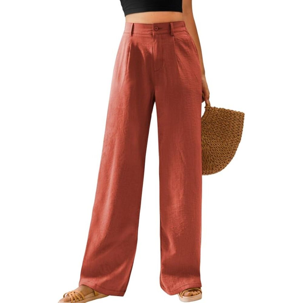 Orange Textures Women's Trousers for Spring and Summer | XL